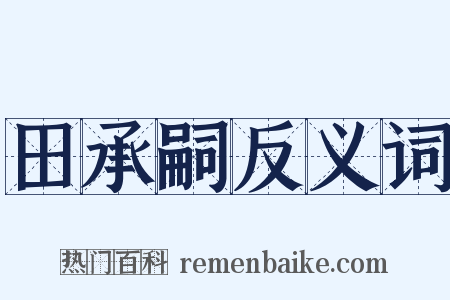 田承嗣反义词是什么意思的图片